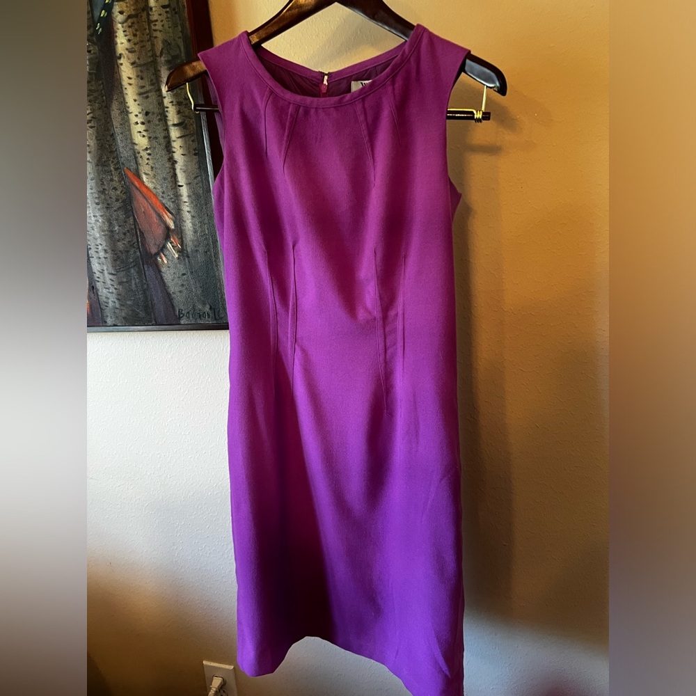 Worthington Women's Dress Solid Purple Sleeveless Sheath Size 4